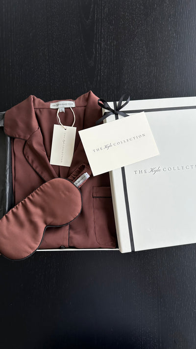 The ‘Kyle’ Soft Satin Chocolate Short Pajama Set Bundle