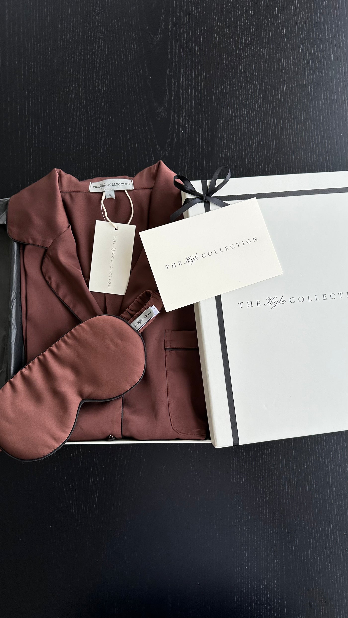 The ‘Kyle’ Soft Satin Chocolate Long Pajama Set Bundle